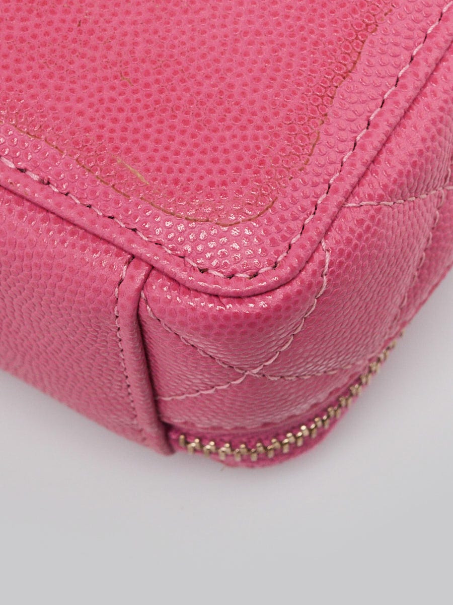 Chanel Pink Quilted Caviar Leather Small Jewelry Box | Yoogi's Closet