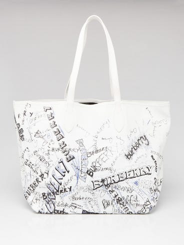White burberry tote Clearance