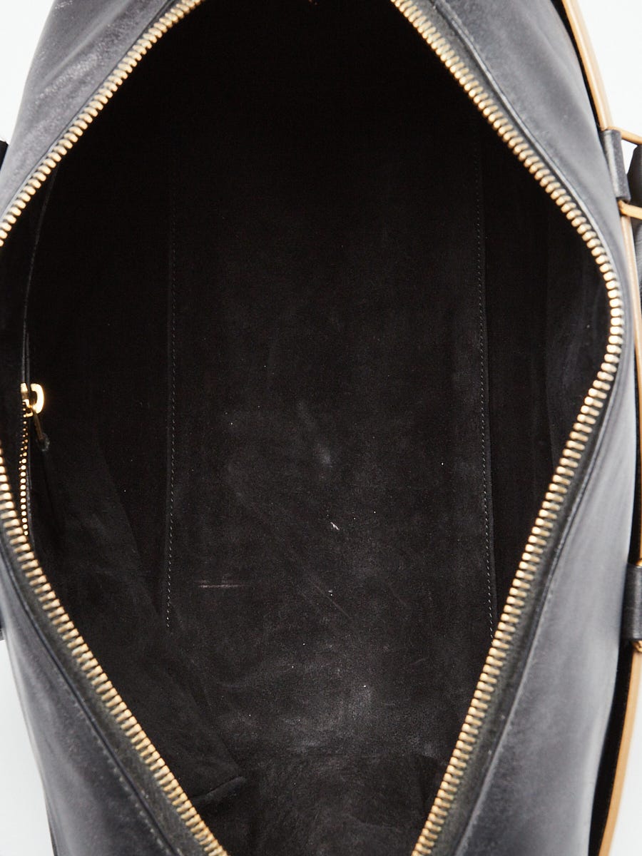Yves Saint Laurent Black/Beige Bicolor Calfskin Leather Yves Saint Laurent Black/Beige Bicolor Calfskin Leather