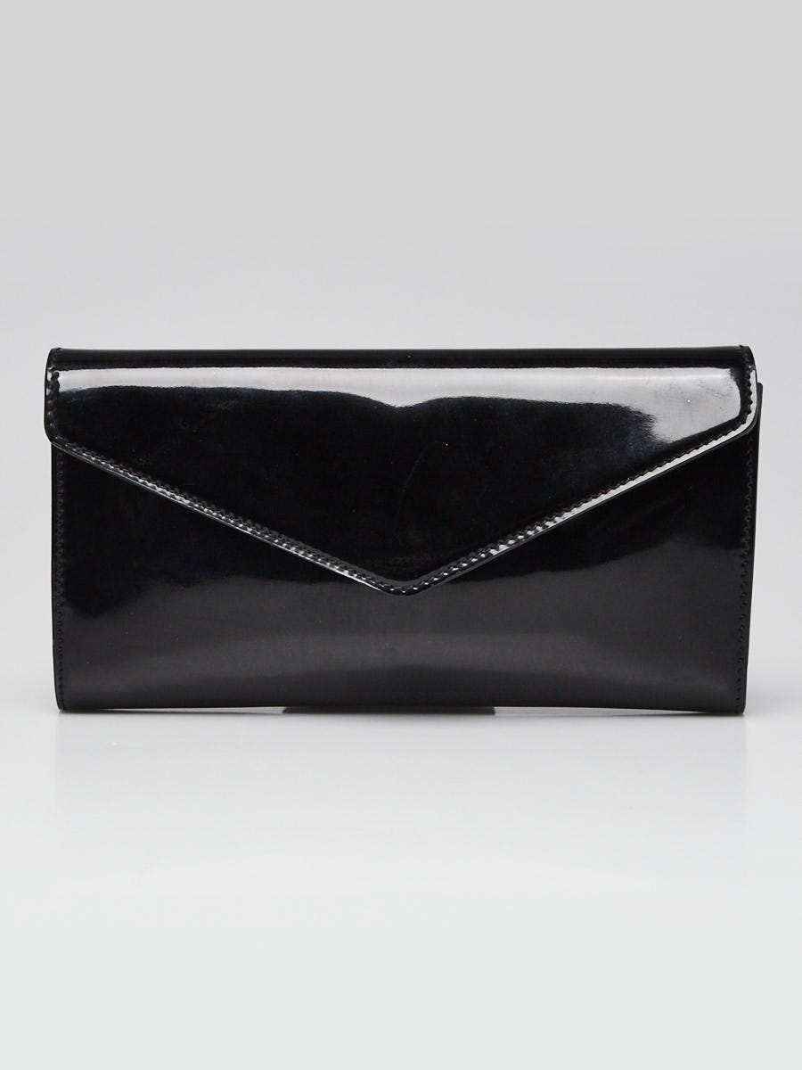 Yves Saint Laurent Black Patent Leather Y Mail Envelope Clutch Bag Yoogi s Closet