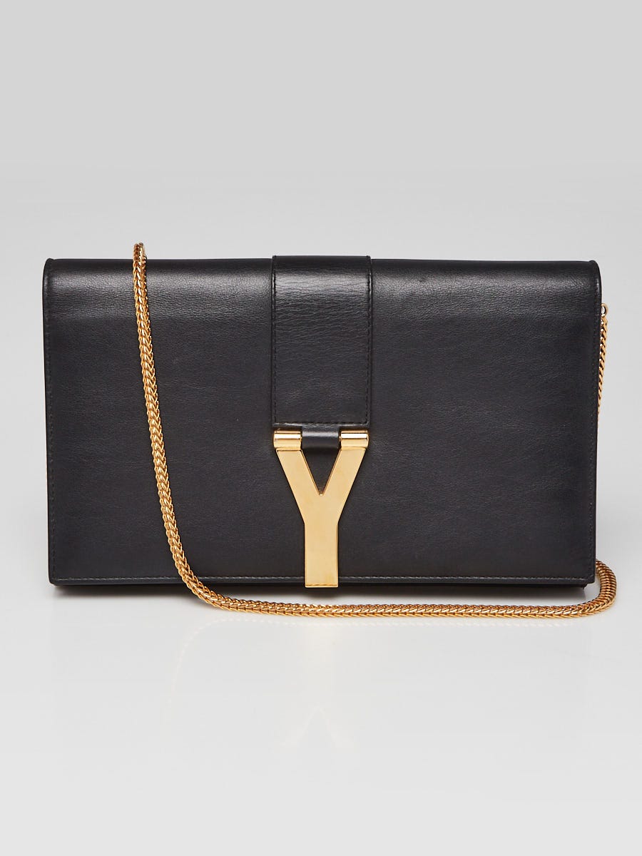 Ysl black clutch discount with black chain