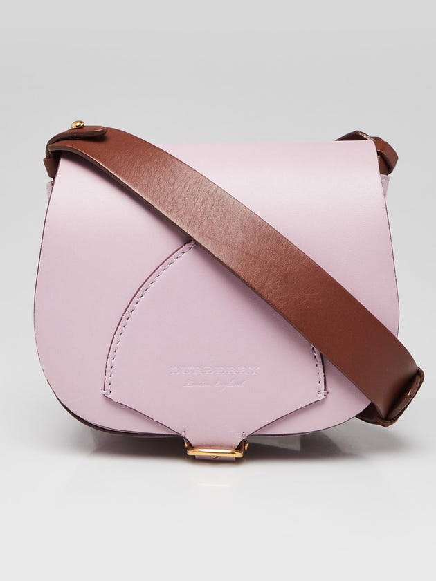 Burberry Light Purple Calfskin Leather Crossbody Square Mini Satchel Bag