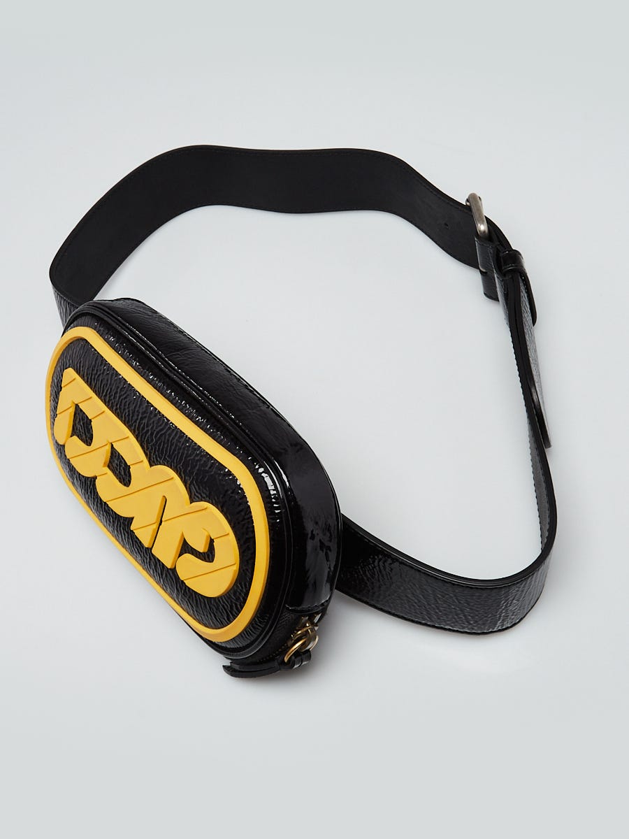 Gucci fanny pack black best sale and yellow