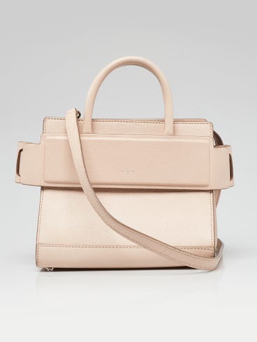 Givenchy Beige Pebbled Calfskin Leather Mini Horizon Tote Bag