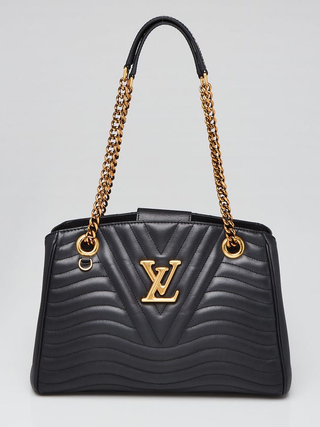 Louis Vuitton Black Calfskin Leather New Wave Chain Tote Bag