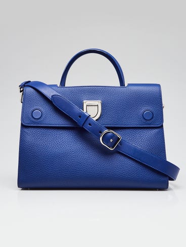 Christian Dior Blue Pebbled Leather Medium Diorever Bag