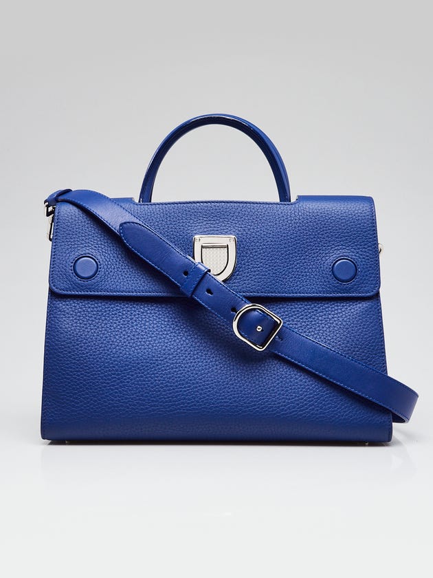 Christian Dior Blue Pebbled Leather Medium Diorever Bag