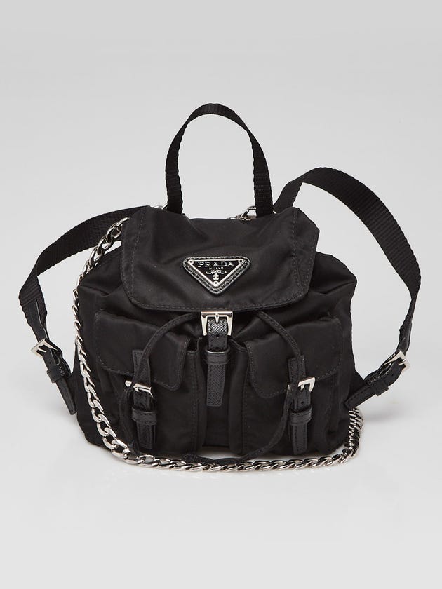 Prada Black Vela Nylon Mini Crossbody Backpack Bag - BZ0029