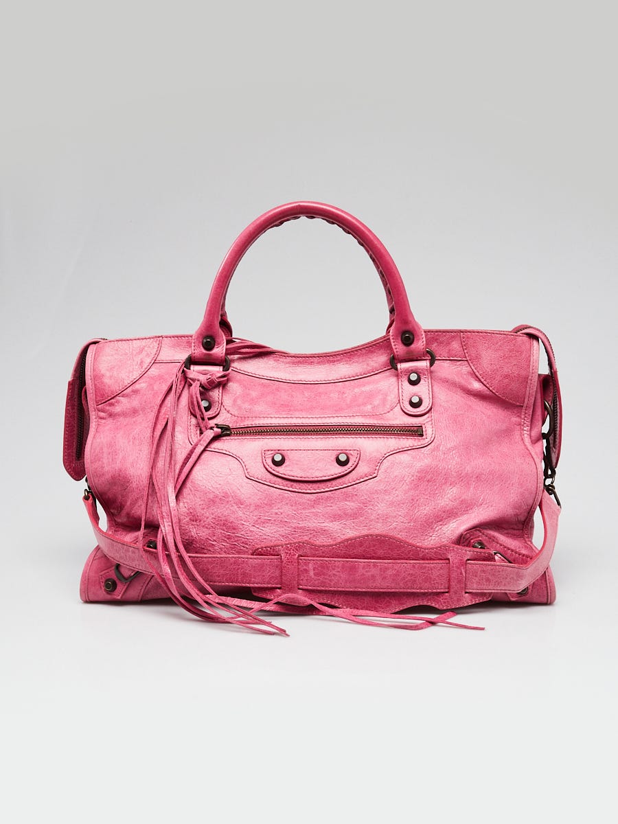 Balenciaga Sorbet Lambskin Motorcycle City Bag