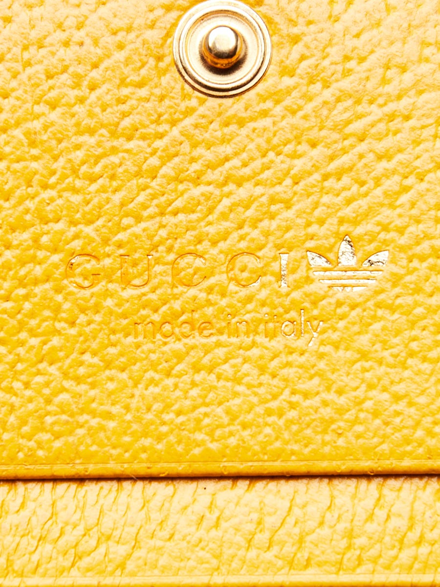 Gucci×adidas【高品質な素材☆Card Case With Horsebit 】 Gucci x Adidas Yellow/Black Leather 1955 Horsebit Card