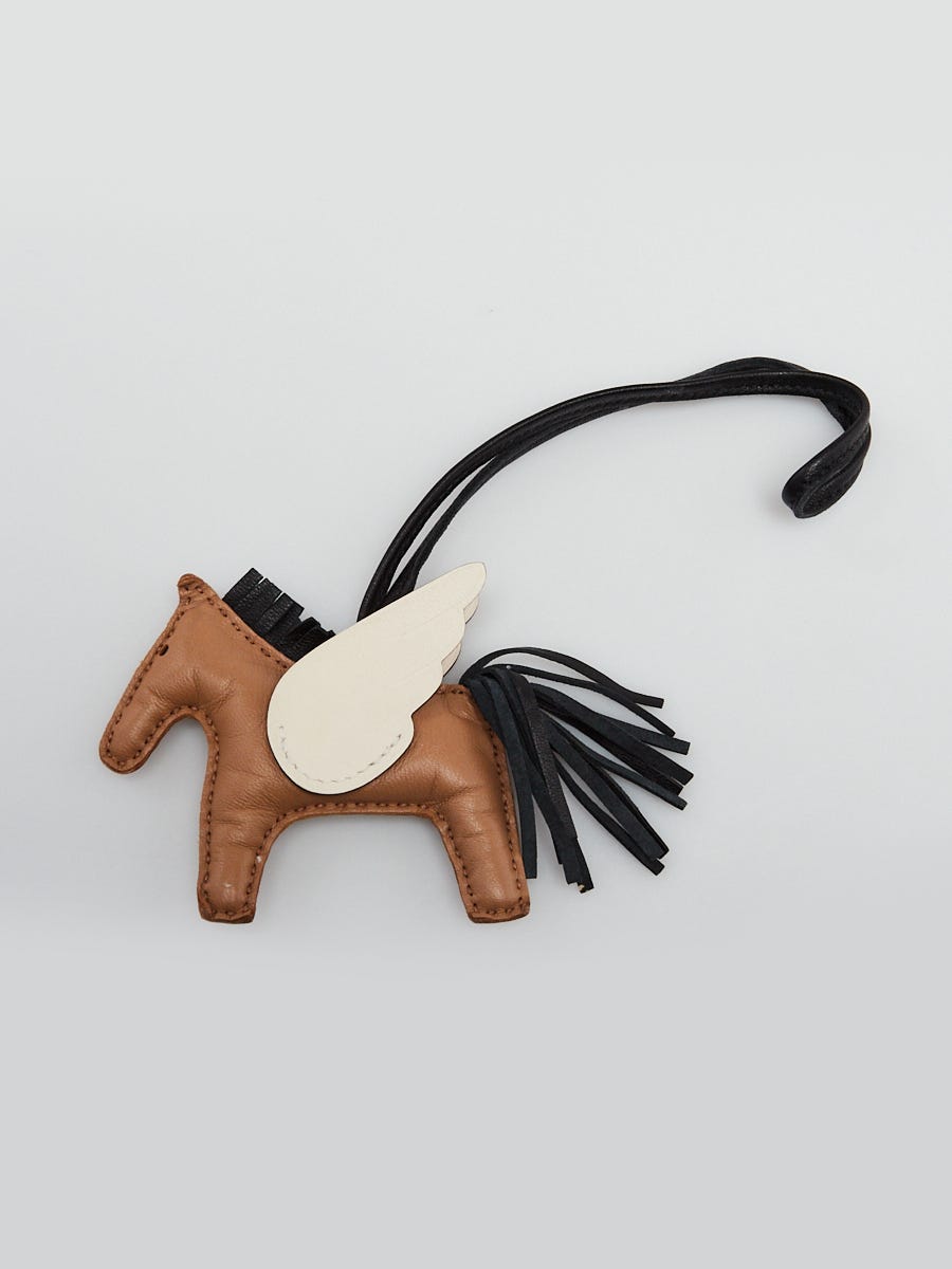 Hermes Sesame/Noir/Nata Milo Lambskin Leather Pegase PM Bag Charm