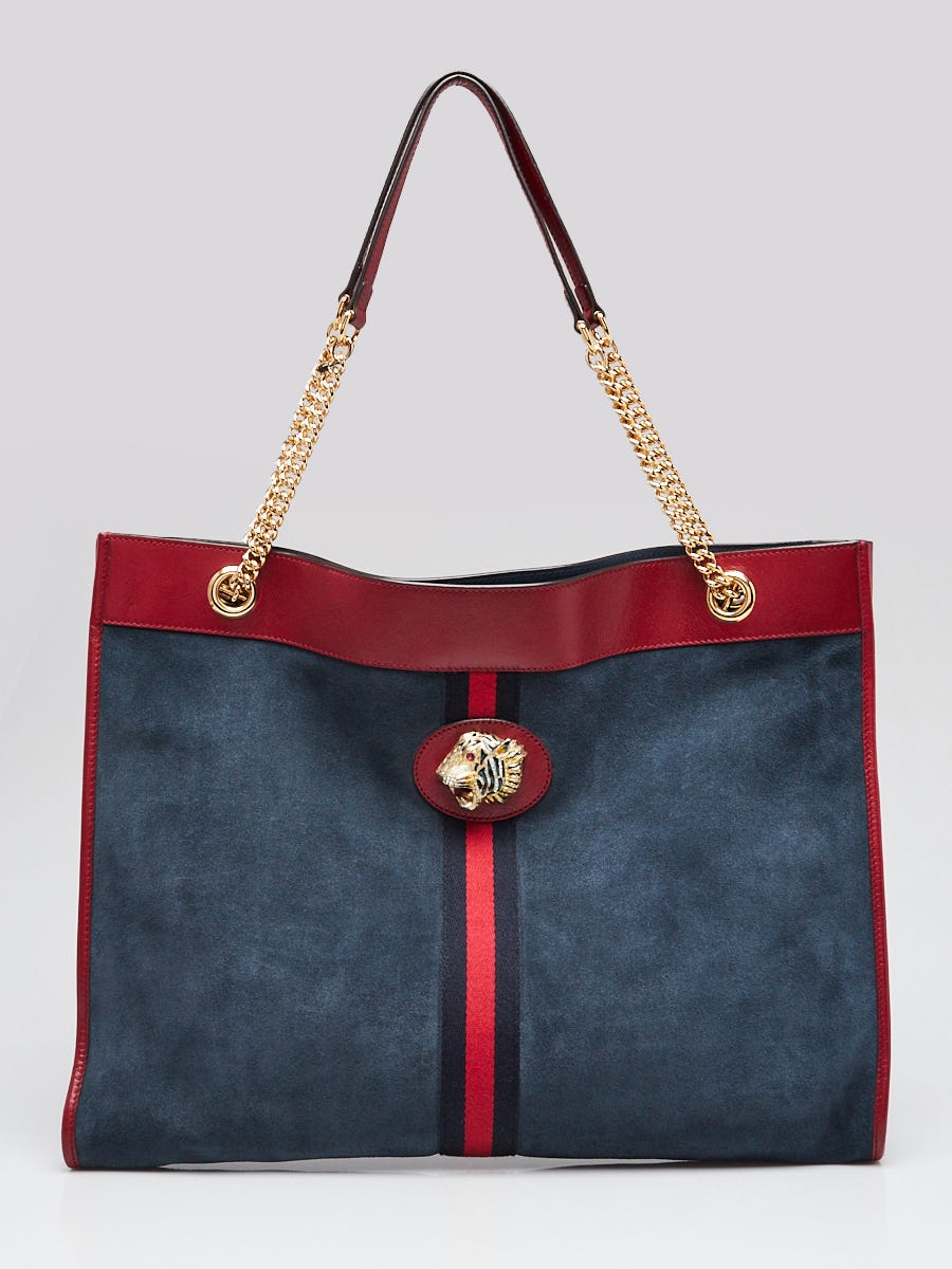 Gucci Blue Suede Large Rajah Tote Bag Yoogi s Closet