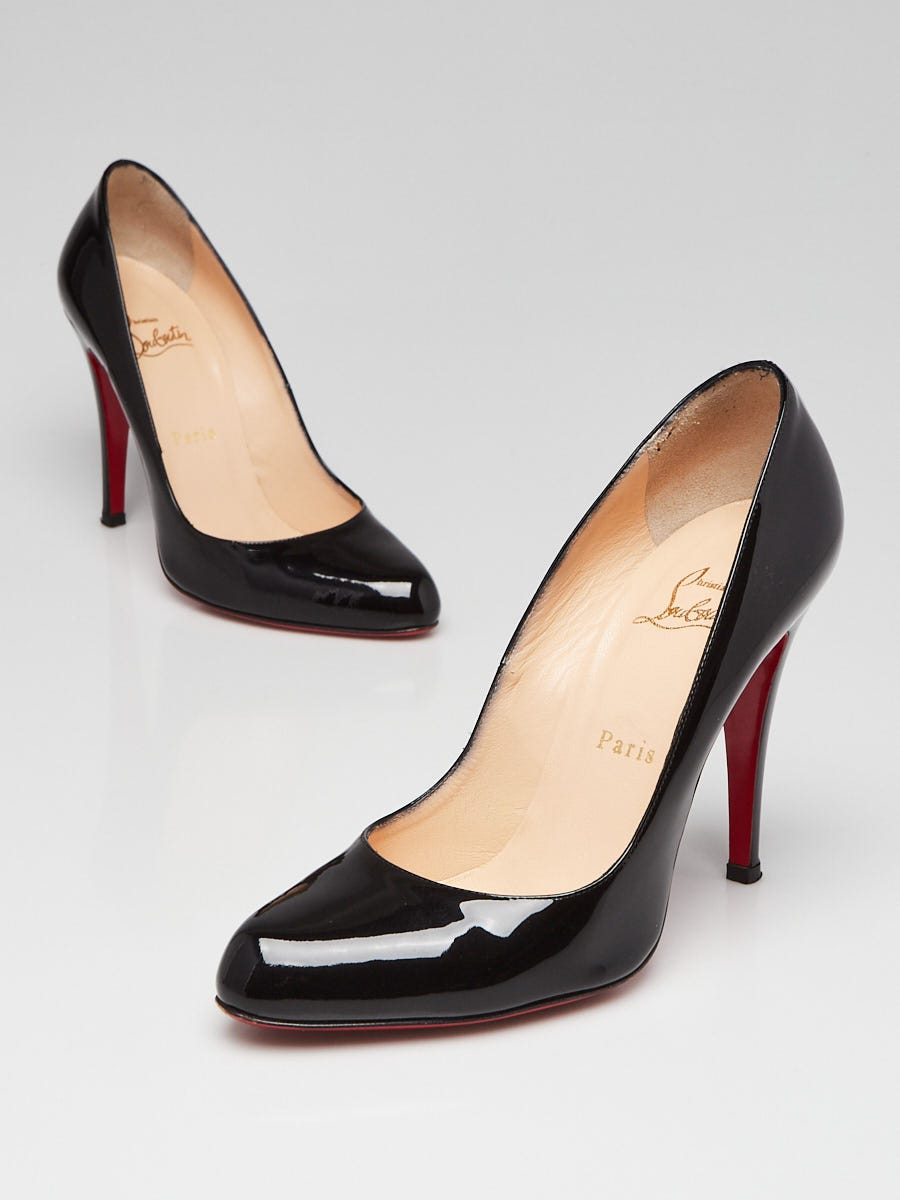 Christian louboutin black 2024 patent leather pumps