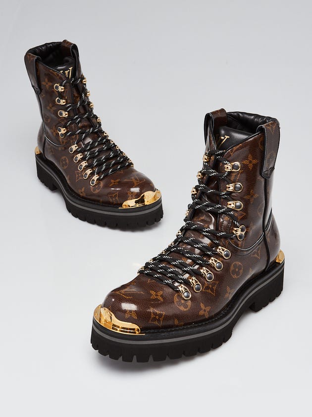 Louis Vuitton Monogram Patent Leather Paris Outland Boots Men's Size 5/Women's Size 7