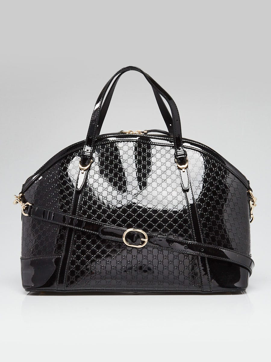 Gucci Black Microguccissima Patent Leather Nice Top Handle Bag