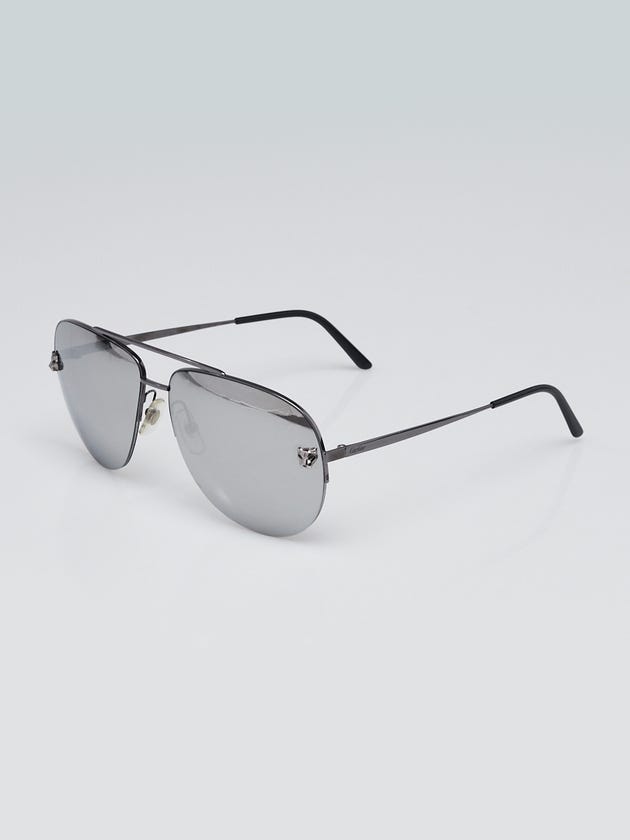 Cartier Gunmetal Metal Aviator Sunglasses - D06B09E