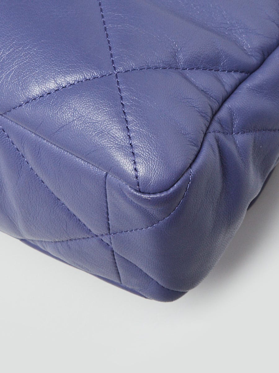 CHANEL カシミヤ手袋 パープル Chanel Purple Quilted Goatskin Leather Chanel 19 Large Flap