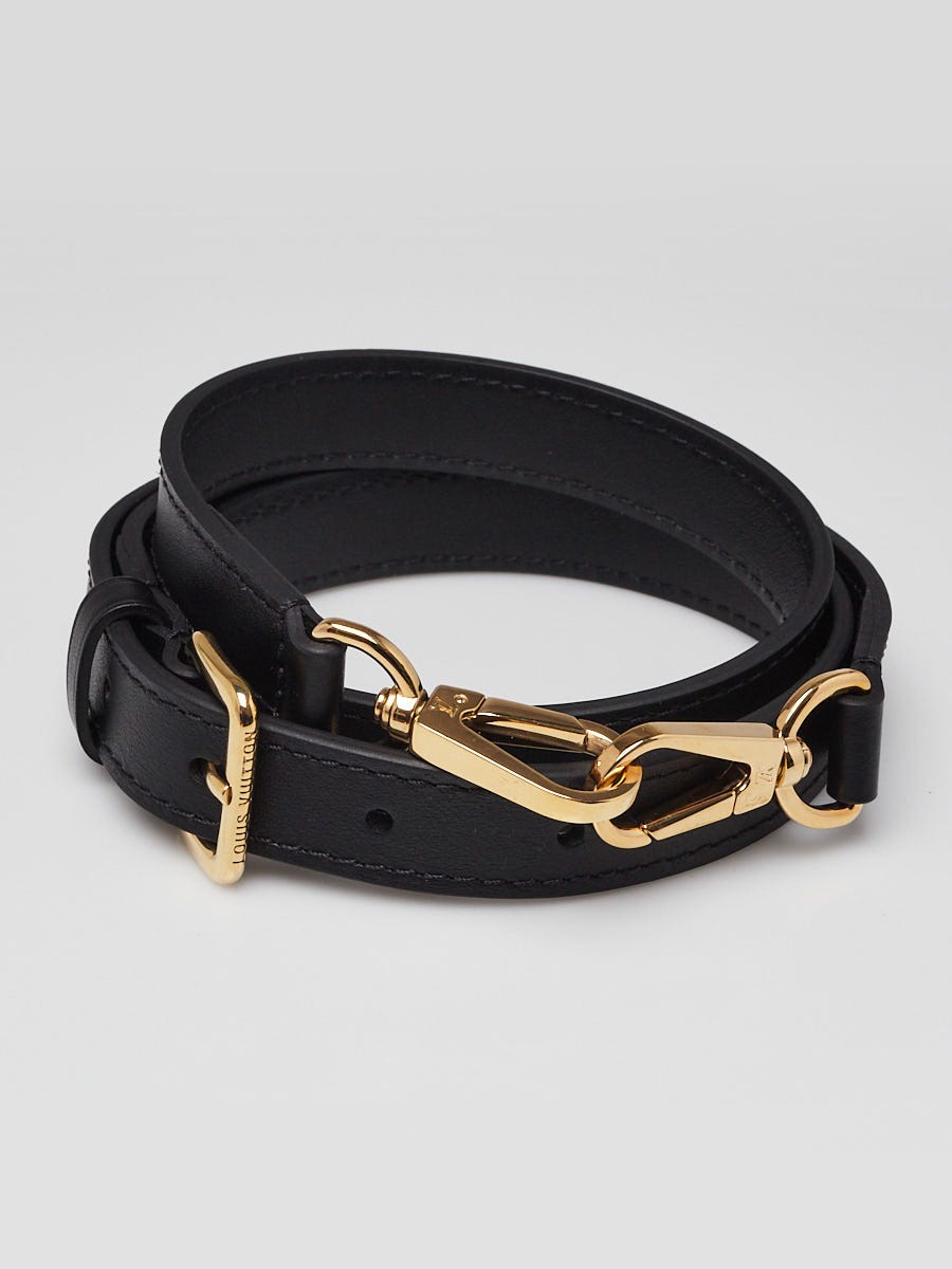 LOUIS VUITTON ラバーベルト ブラック　箱あり Genuine Louis Vuitton LV Black Leather belt with LV Box & pouch