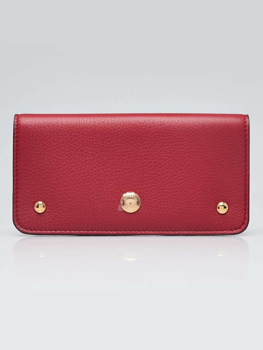 Burberry Red Leather Rowe Continental Wallet Yoogi s Closet