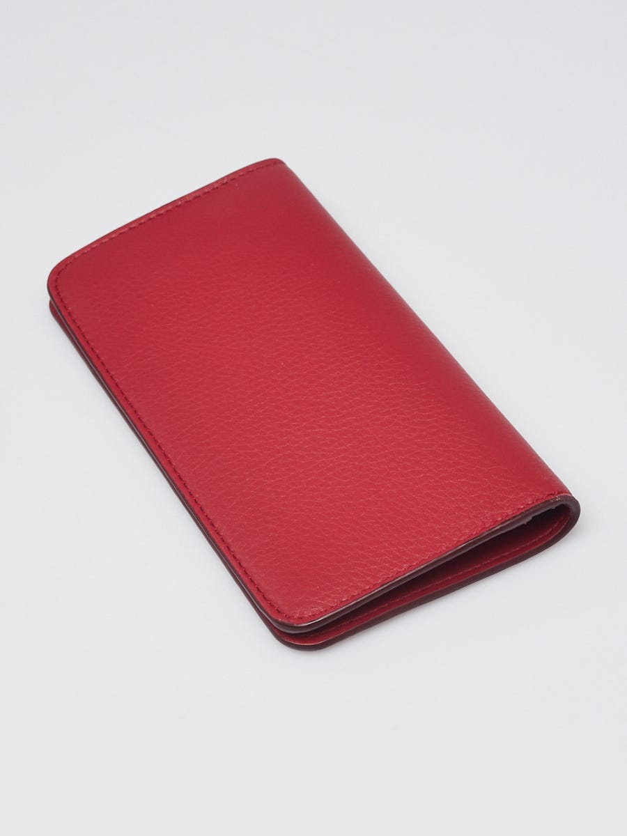 BURBERRY★素敵！ROWE RED LEATHER WALLET BURBERRY ROWE RED LEATHER LOGO FOLDING BILL SNAP CLUTCH