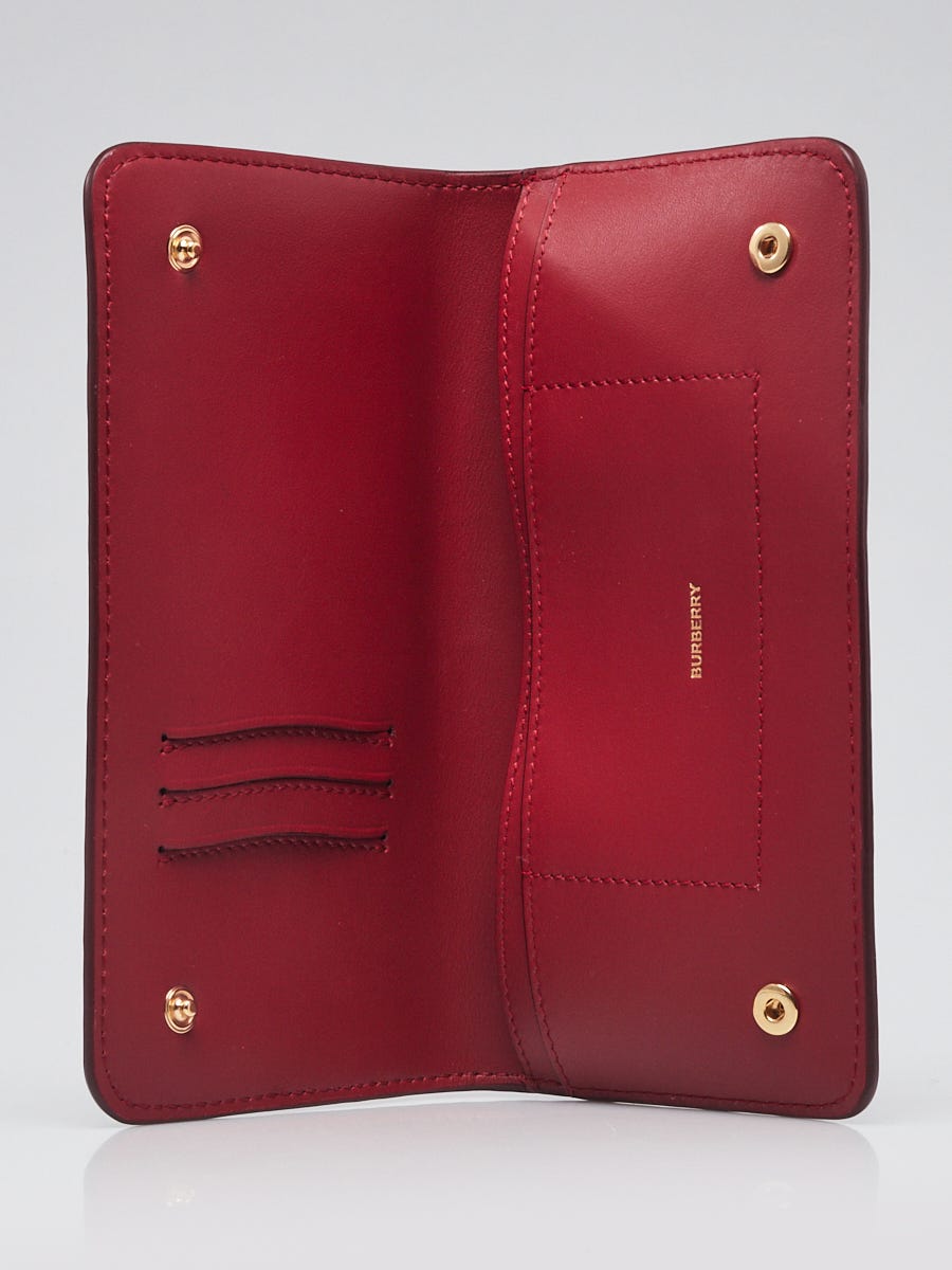 Burberry Red Leather Rowe Continental Wallet | Yoogi's Closet