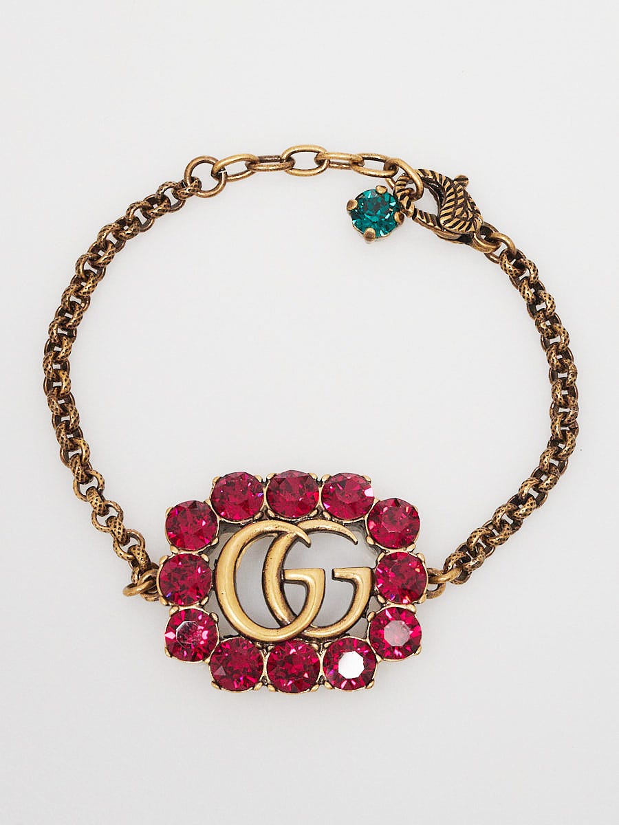 Gucci crystal double store g bracelet