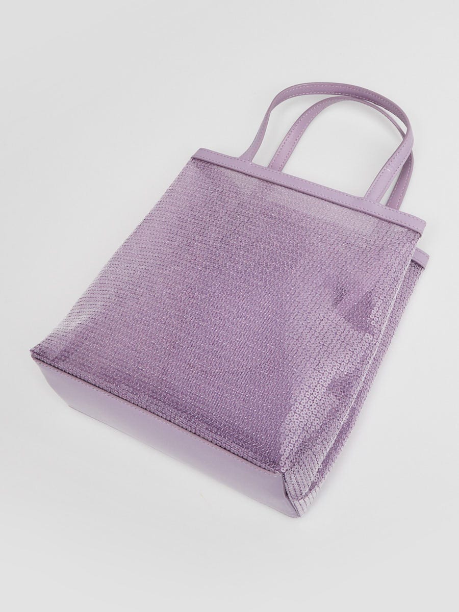 PRADA パープル メッシュトートバッグ Prada Logo Open Tote Sequined Mesh Small purple | eBay
