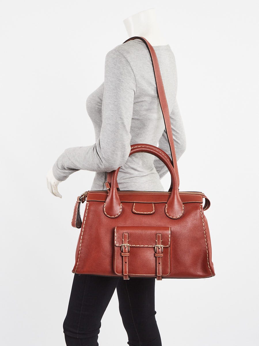 Chloe Sepia Brown Leather Edith Medium Day Bag | Yoogi's Closet