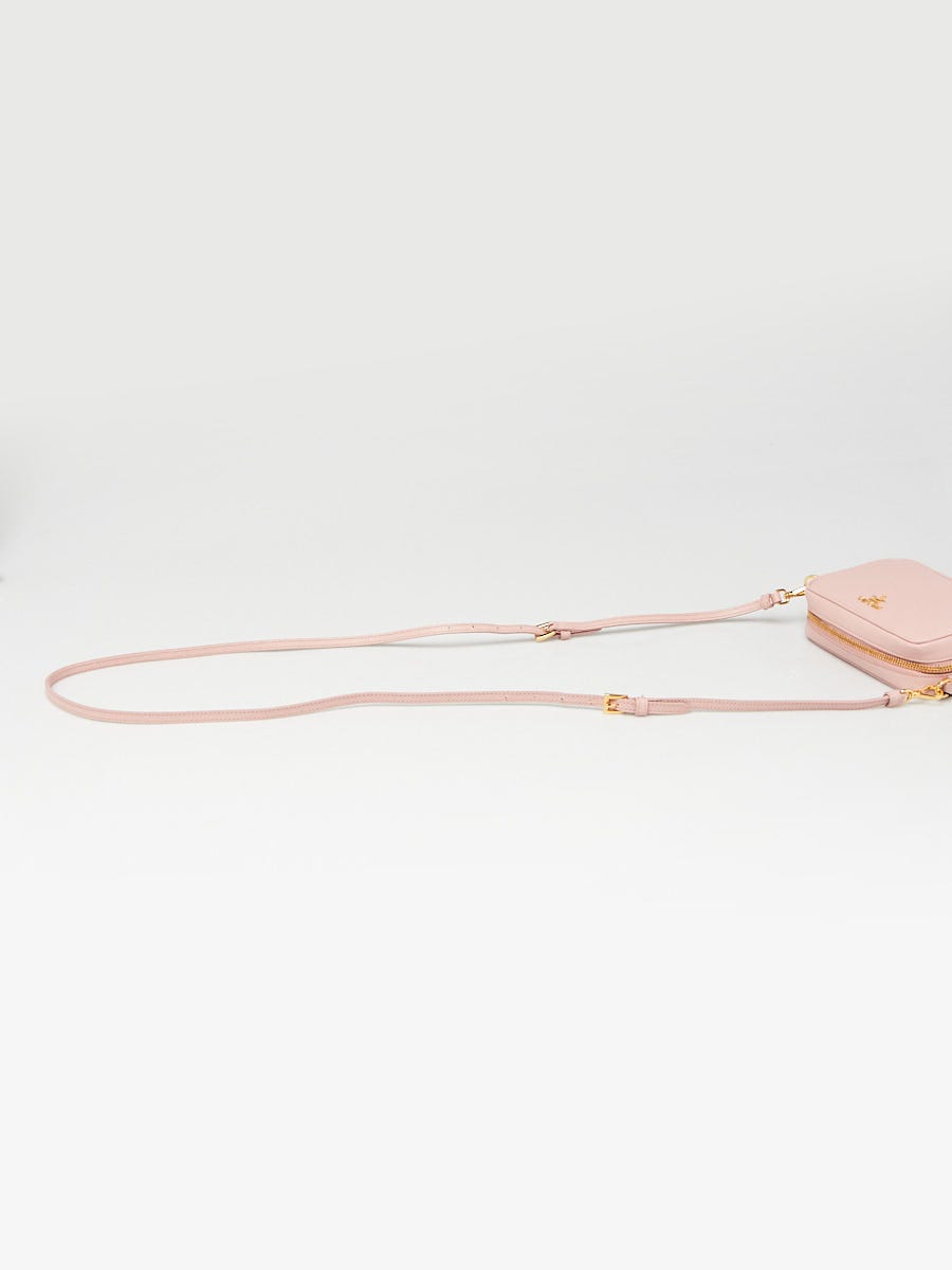 Prada Orchidea Saffiano Leather Mini Zip-Top Camera Crossbody Bag