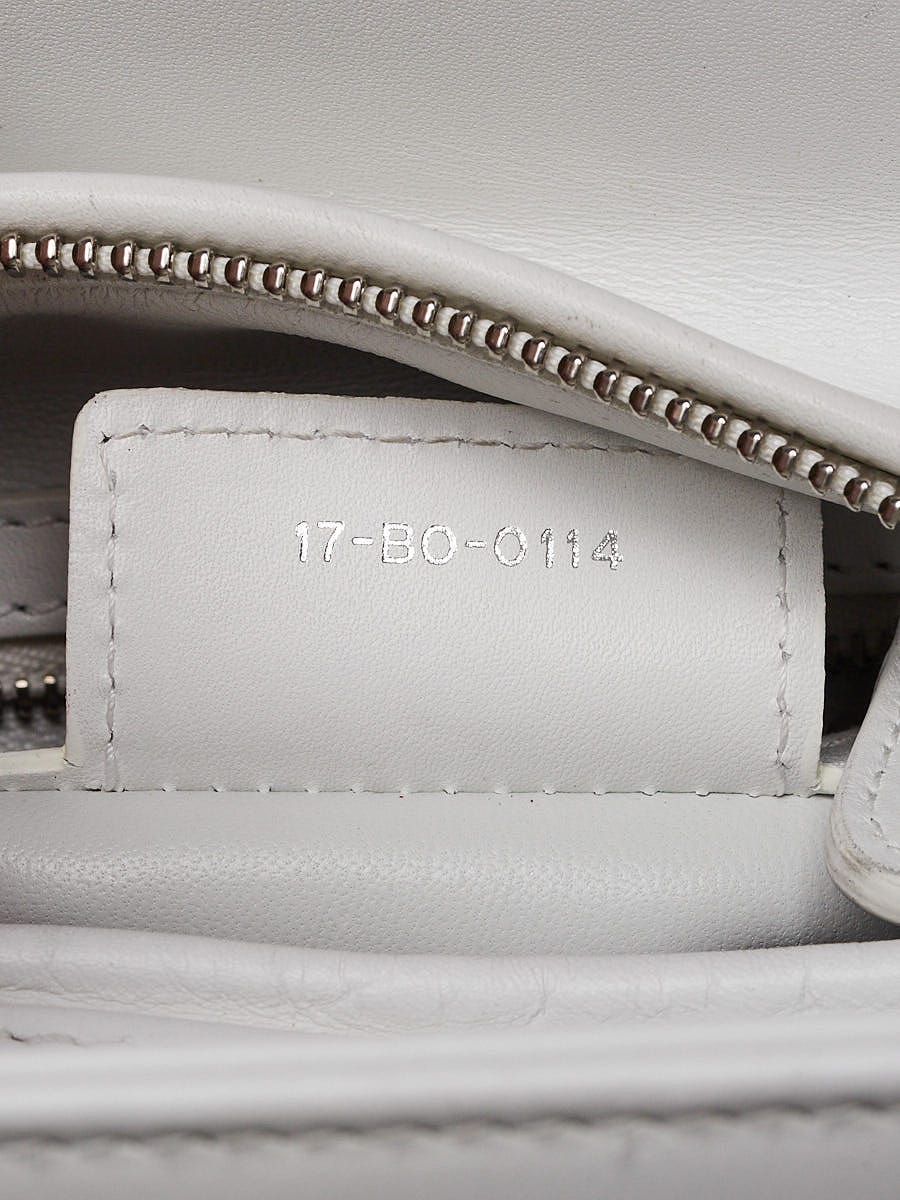 Christian Dior White Leather Embroidered Medium Lady Dior