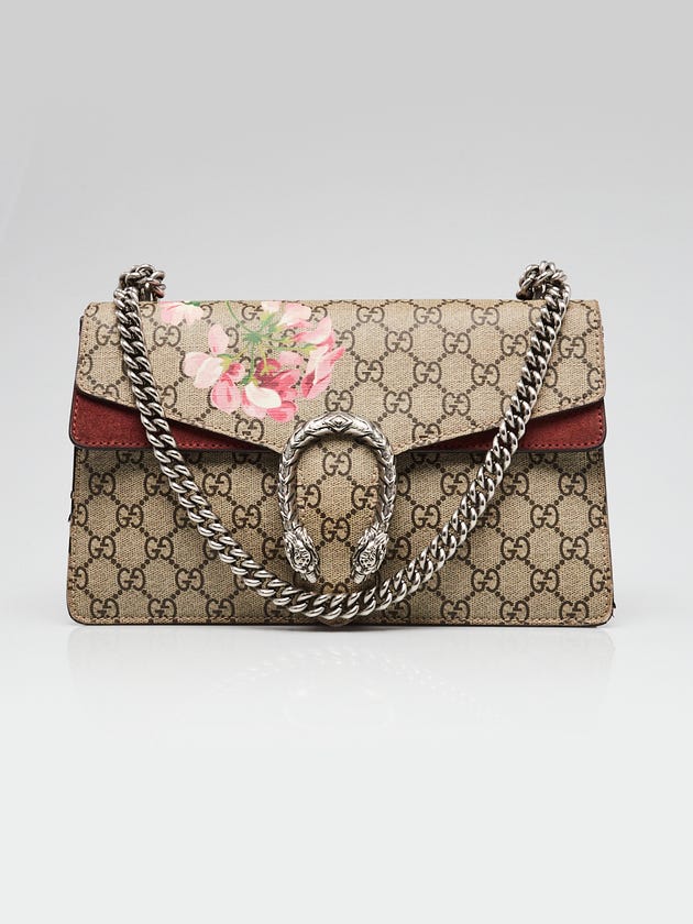 Gucci Beige/Pink GG Supreme Blooms Coated Canvas Small Dionysus Shoulder Bag