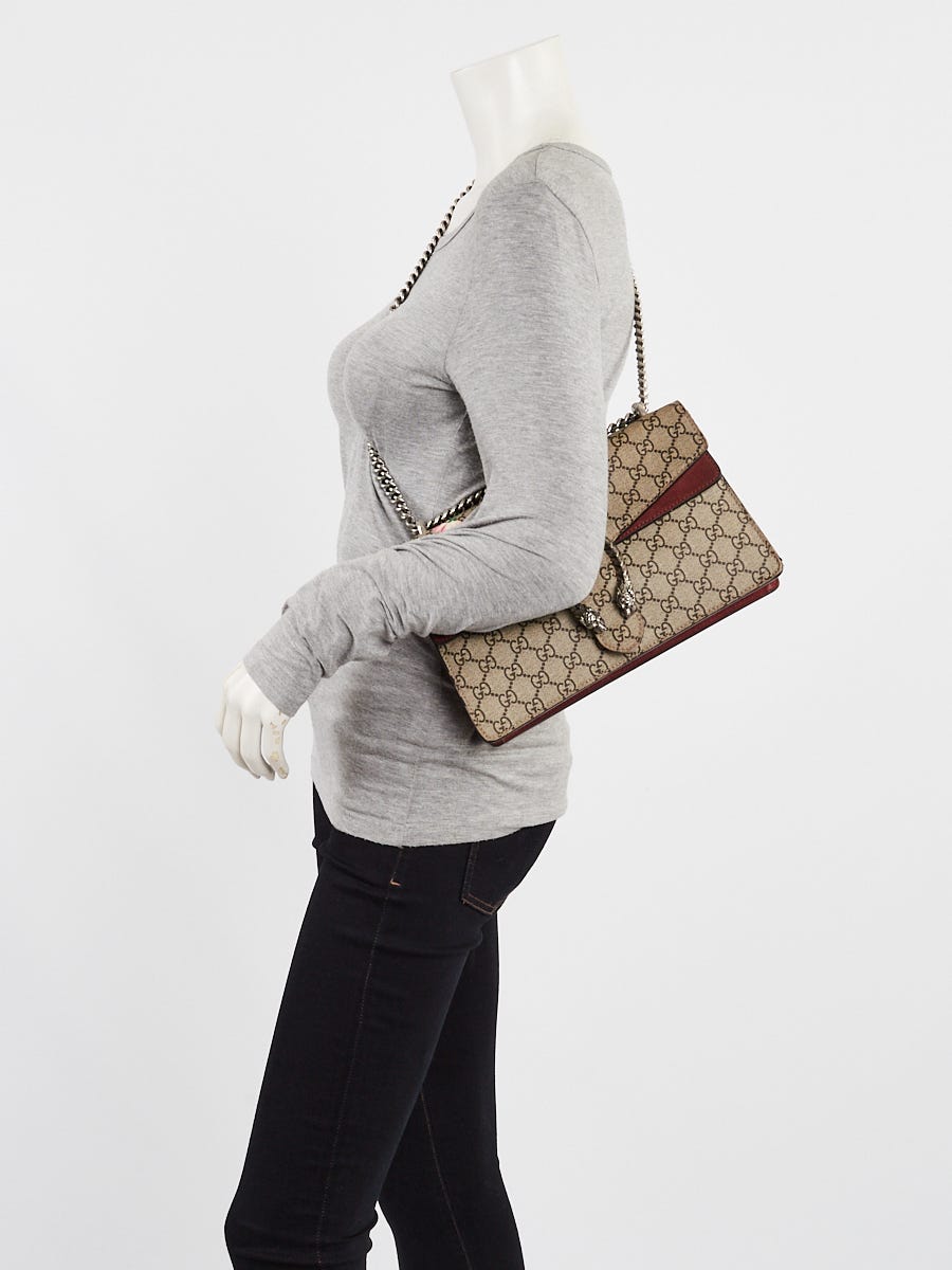 Gucci Beige/Pink GG Supreme Blooms Coated Canvas Small Dionysus Shoulder Bag