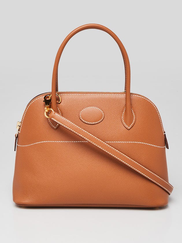 Hermes 27cm Gold Epsom Leather Gold Plated Bolide Bag