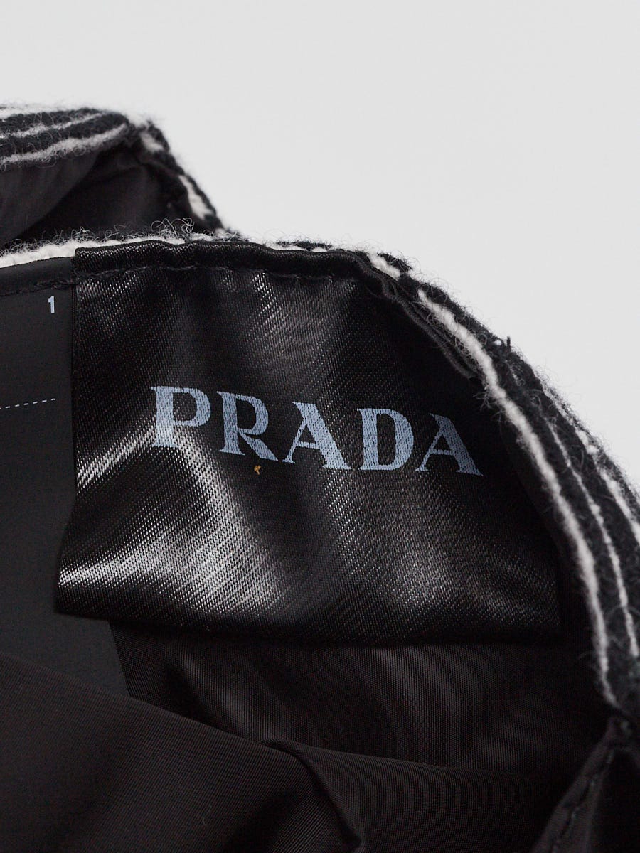 PRADA ガーメント PRADA Shaker Gabardine x Wool Size M Knit Cap Wool Nylon Black