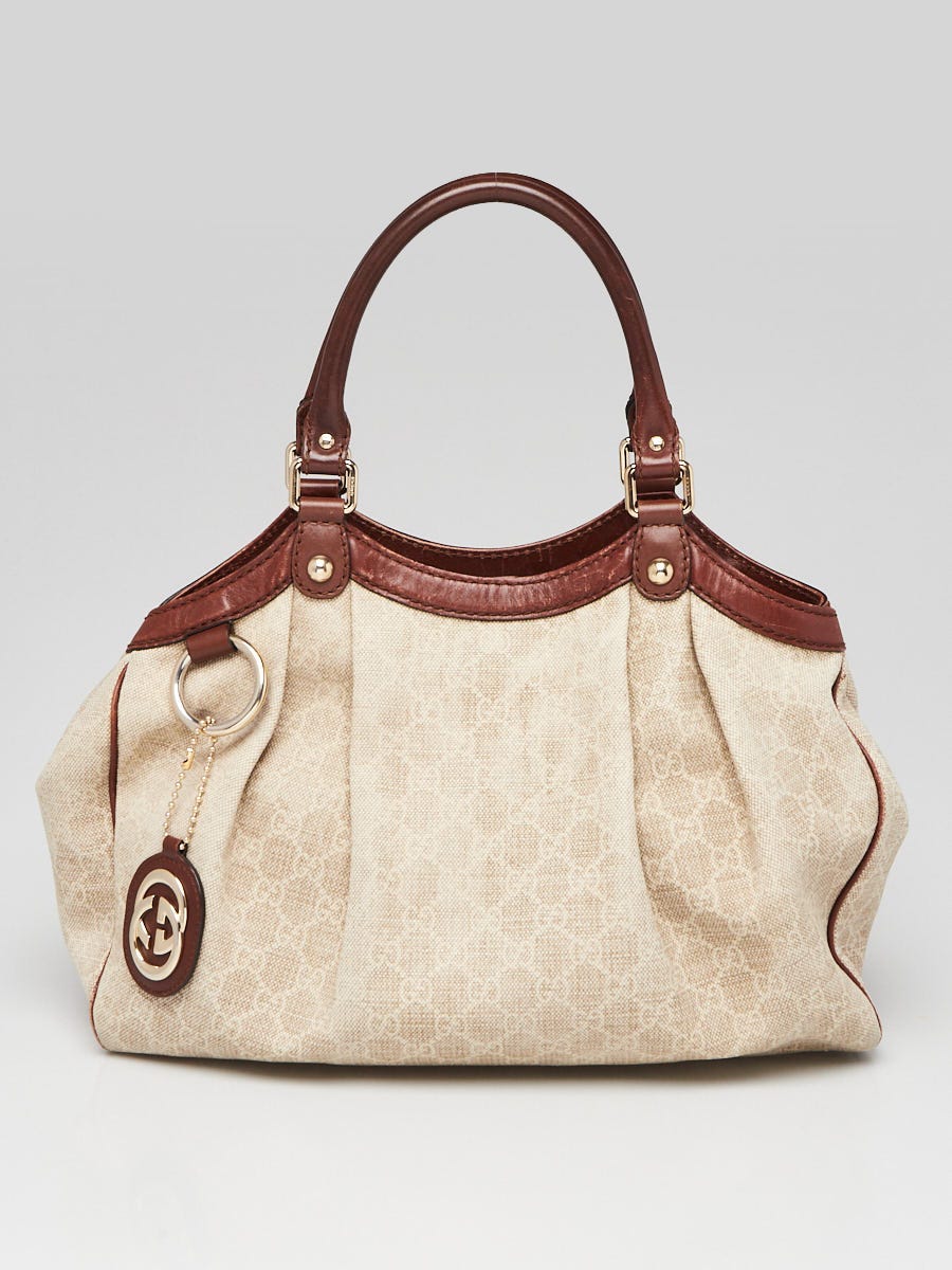 Gucci Beige/Brown GG Canvas Medium Sukey Tote Bag