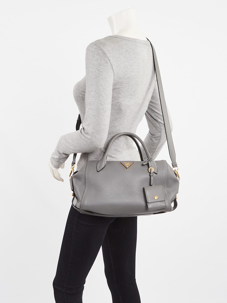 Prada Marmo Vitello Daino Leather Duffle Bag 1BB031 | Yoogi's Closet