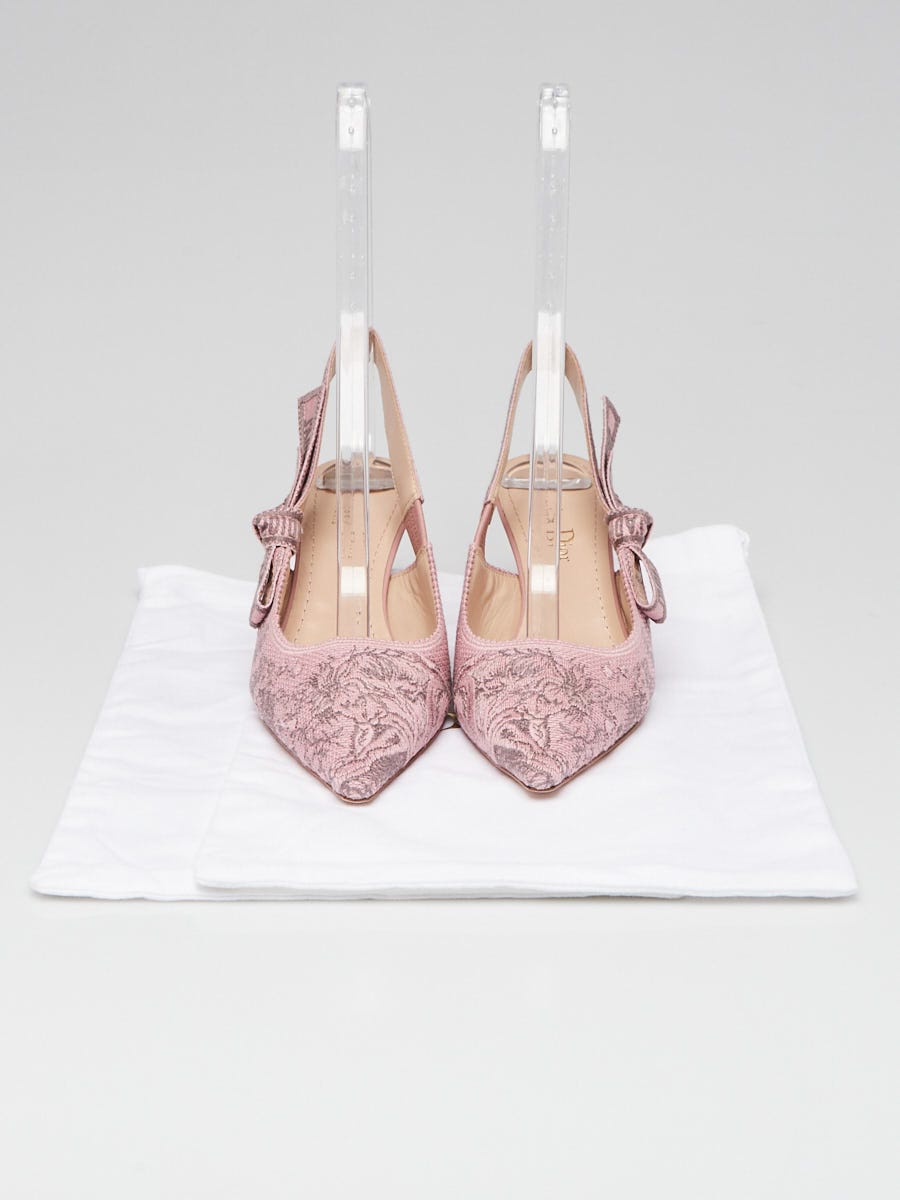 Christian Dior Pink Fabric J'Adior Slingback Pumps Size 5.5