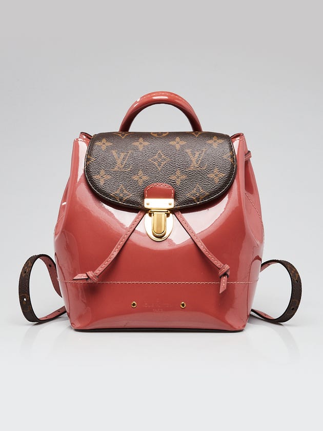 Louis Vuitton Monogram Coated Canvas and Rose Vernis Hot Springs Backpack Bag