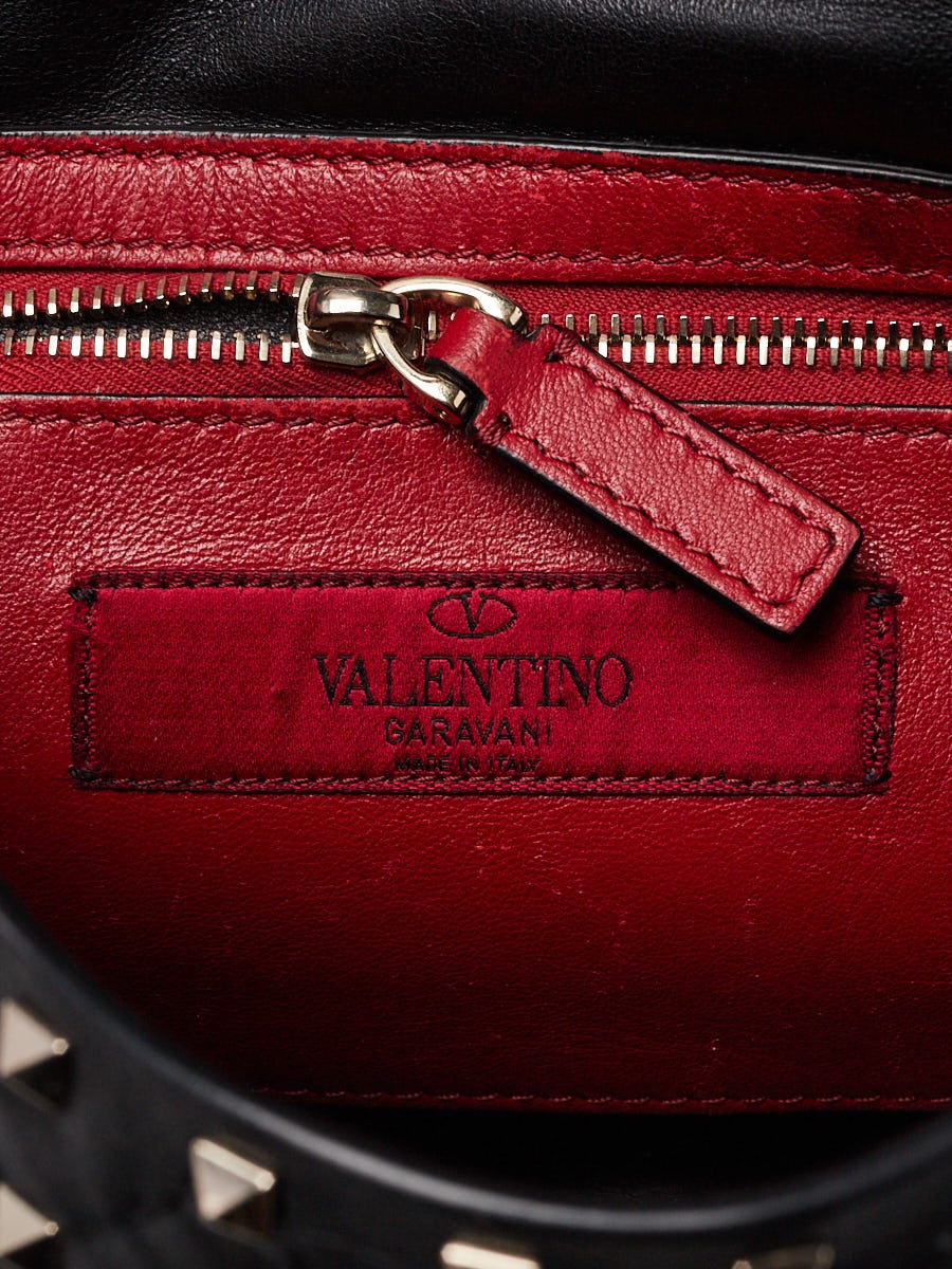 Valentino Black Quilted Leather VLTN Rockstud Spike Medium
