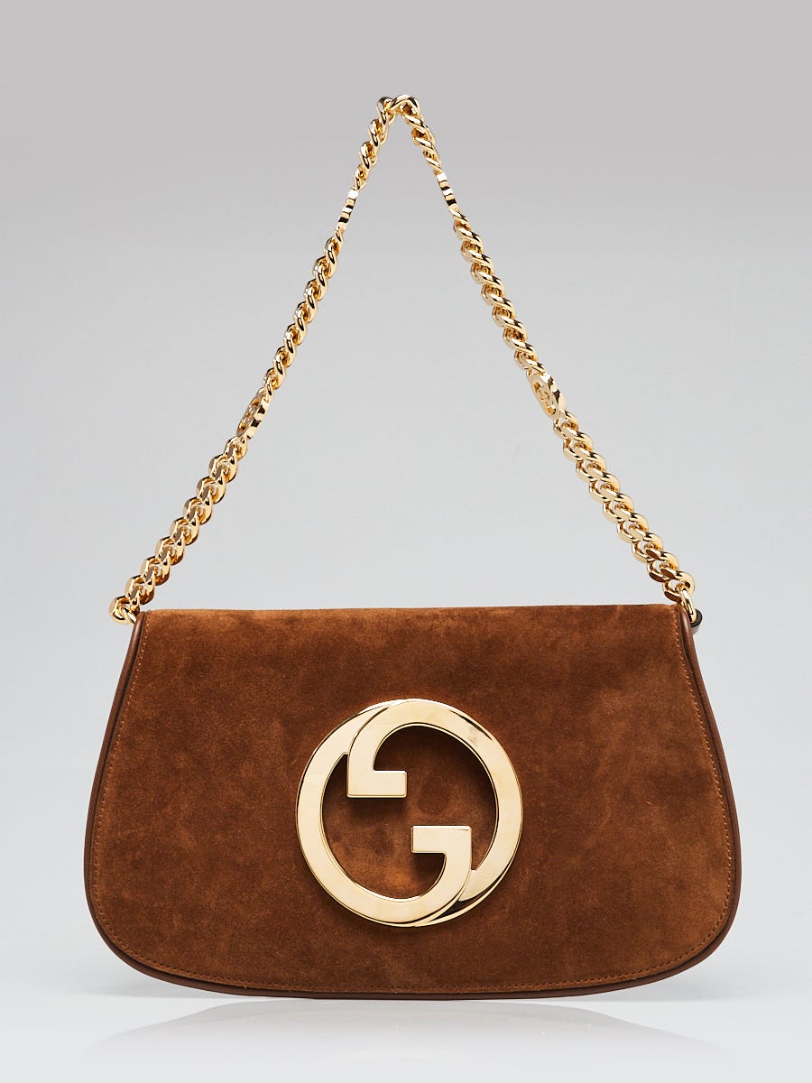 Gucci Brown Suede Blondie Small Shoulder Bag Yoogi s Closet