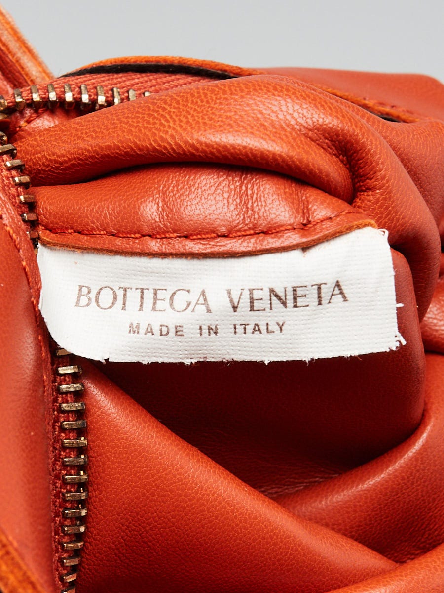 Bottega Veneta Orange Nappa Leather Maxi Weave Cassette