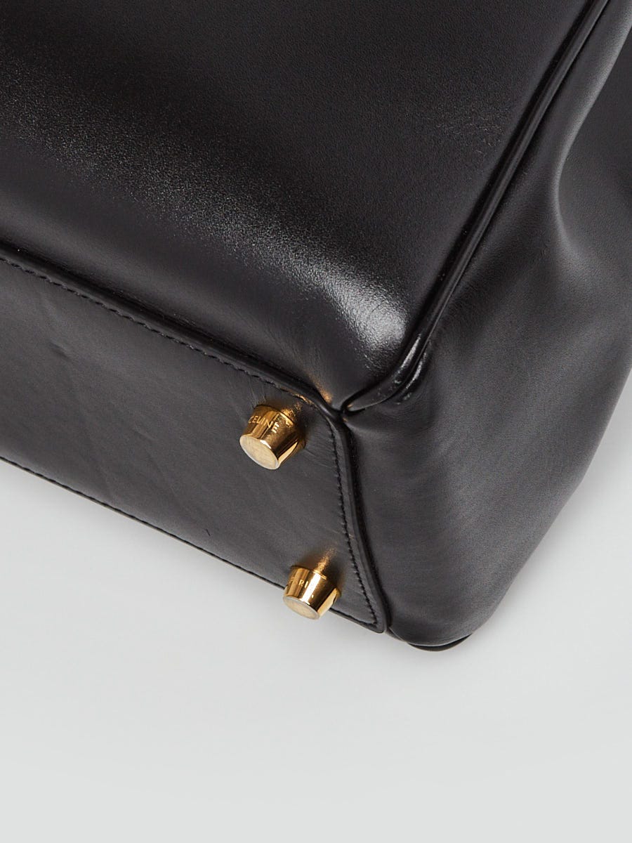 Celine Black Smooth Leather Medium 16 Top Handle Bag