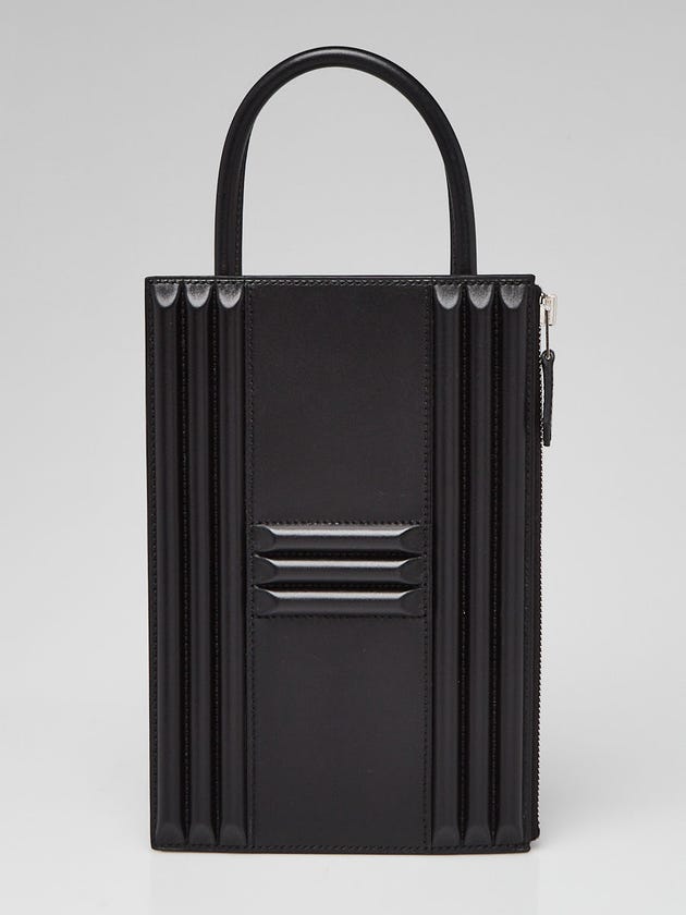 Hermes Black Tadelakt Leather Kelly Cadena Bag