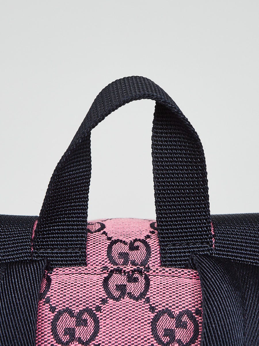Gucci Pink GG Canvas Floral Embroidered Backpack Bag | Yoogi's Closet