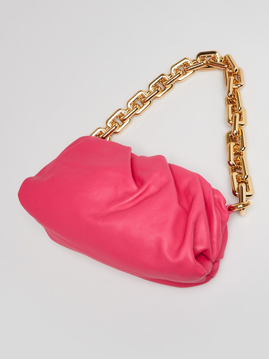 Bottega Veneta Pink Leather Chain Pouch Bag | Yoogi's Closet Bottega Veneta Pink Leather Chain Pouch Bag | Yoogi's Closet