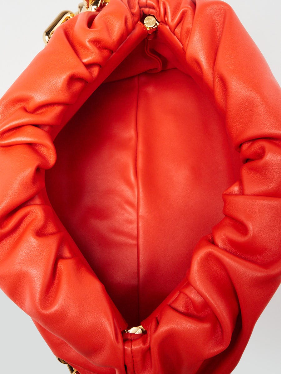Bottega Veneta Orange Leather Chain Pouch Bag | Yoogi's Closet
