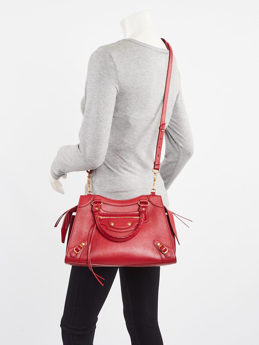 ●送料込●BALENCIAGA●Neo Classic City Small Tote Bag Balenciaga Red Grained Calfskin Leather Neo Classic Small