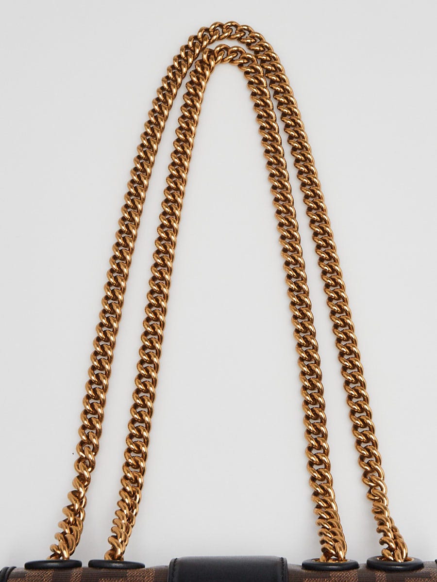 Fendi Brown Monogram Coated Canvas FF 1974 Crossbody Chain Bag