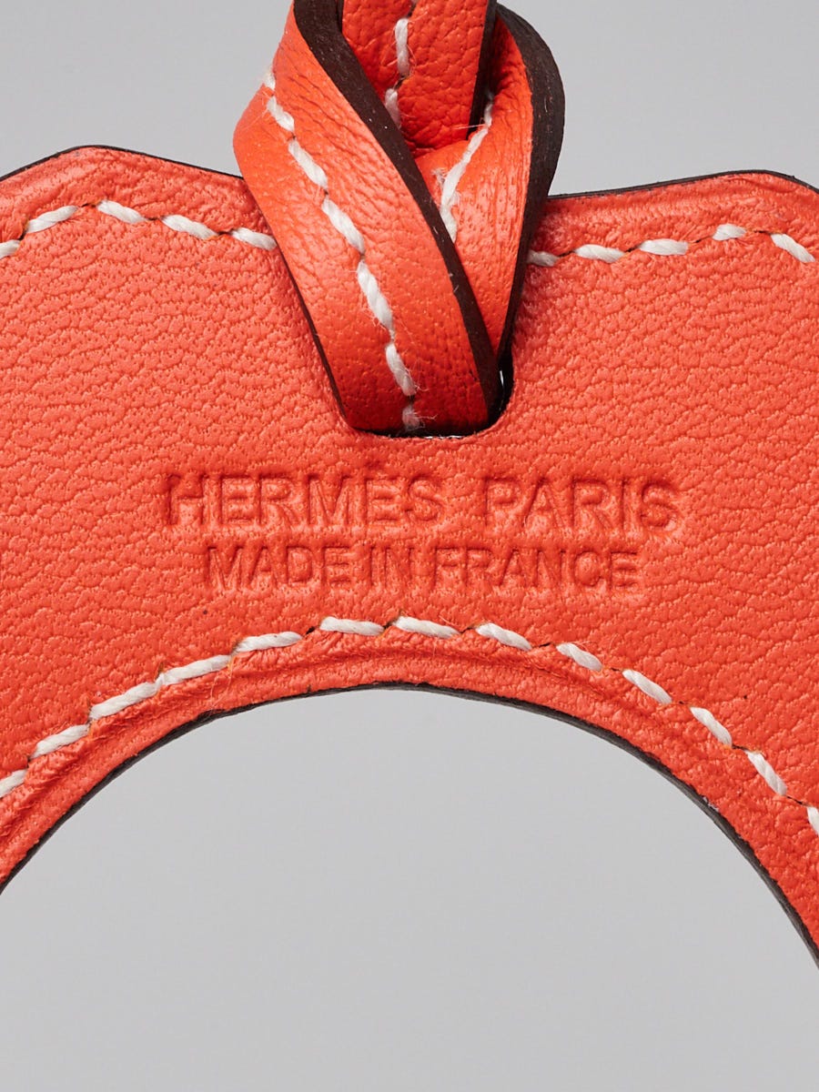 Hermes Poppy Orange Swift Leather Paddock Horseshoe De Sac Bag