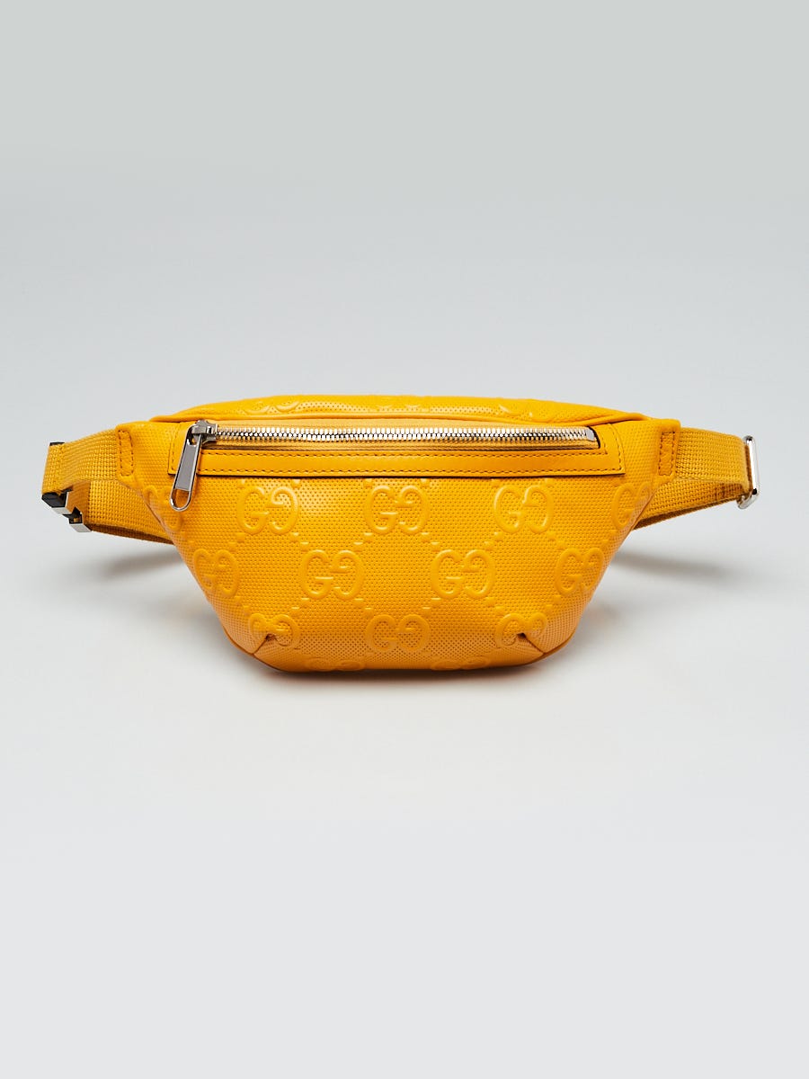 Gucci Yellow Perforated Leather Belt Bag Yoogi s Closet